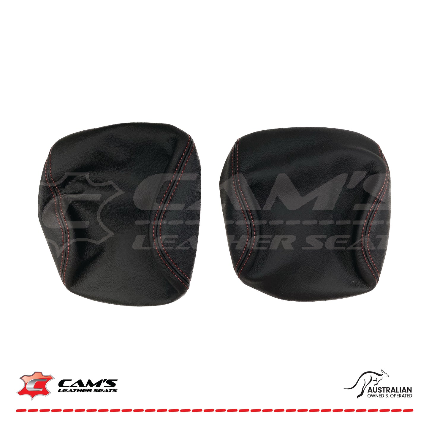 LEATHER SEATS TRIM KIT FOR HOLDEN VE SS UTE BLACK WITH RED HEX STITCHING