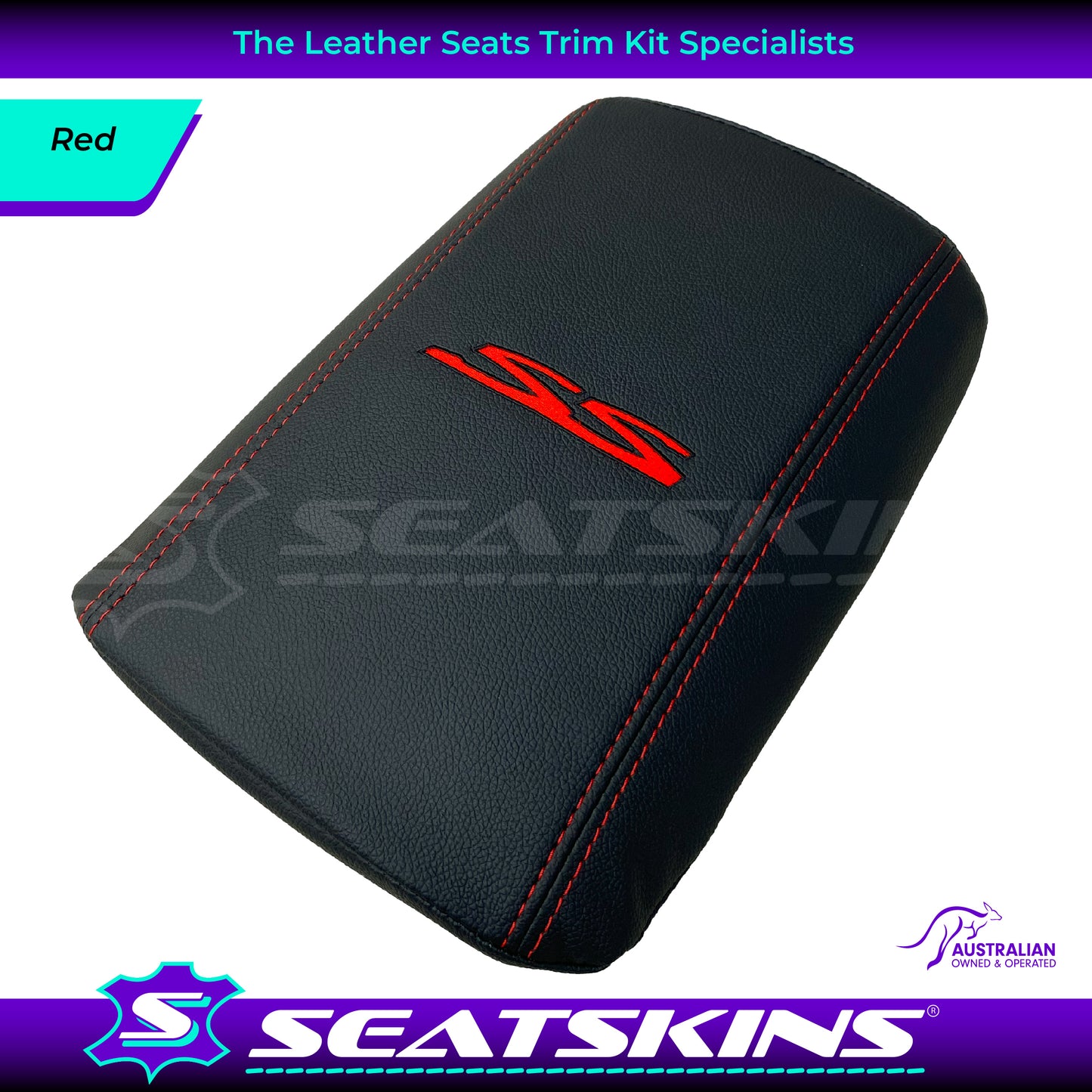 CONSOLE COVER ARM REST CUSTOM TO FIT HOLDEN VE VF LOW SHAPE SS LOGO CHOOSE COLOUR