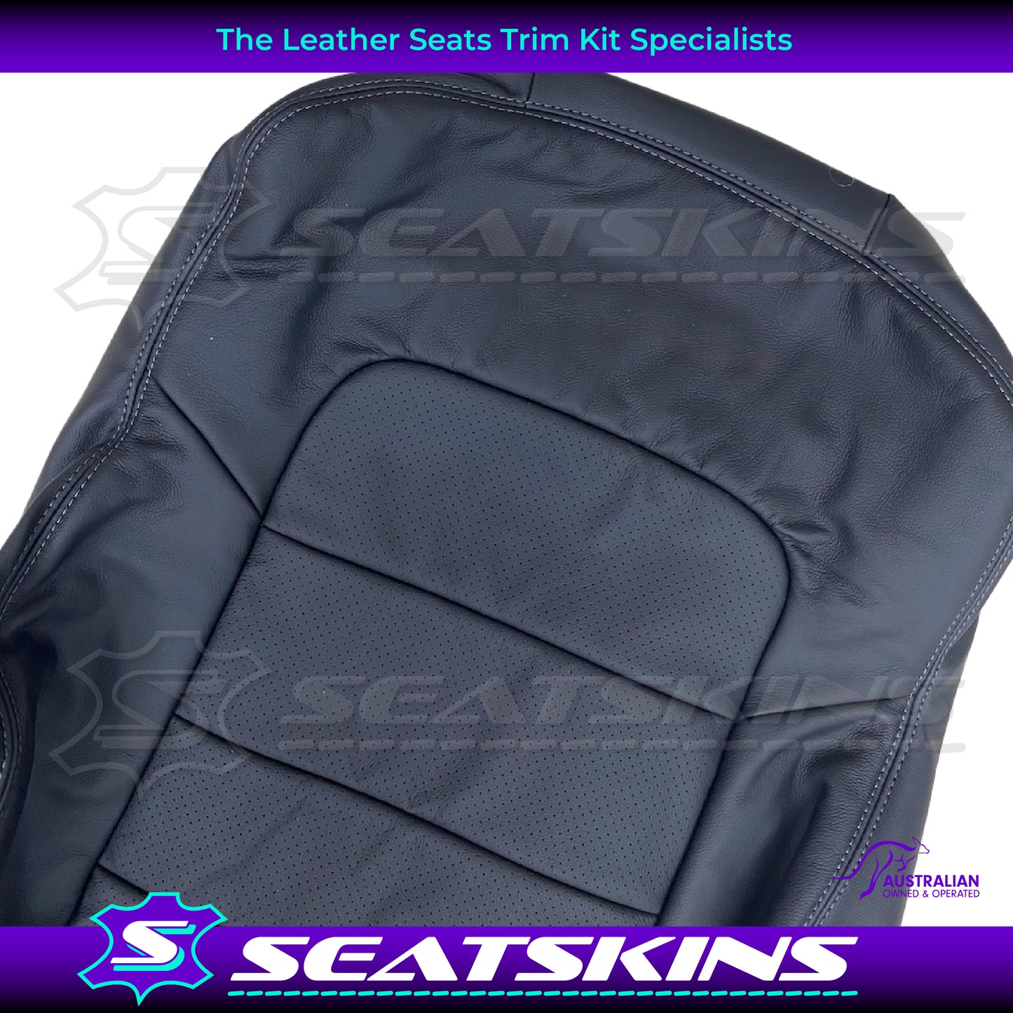 Leather Seats Trim Skins Kit to fit Ford XR BA/BF Ute 2 seats - Add Your Logo
