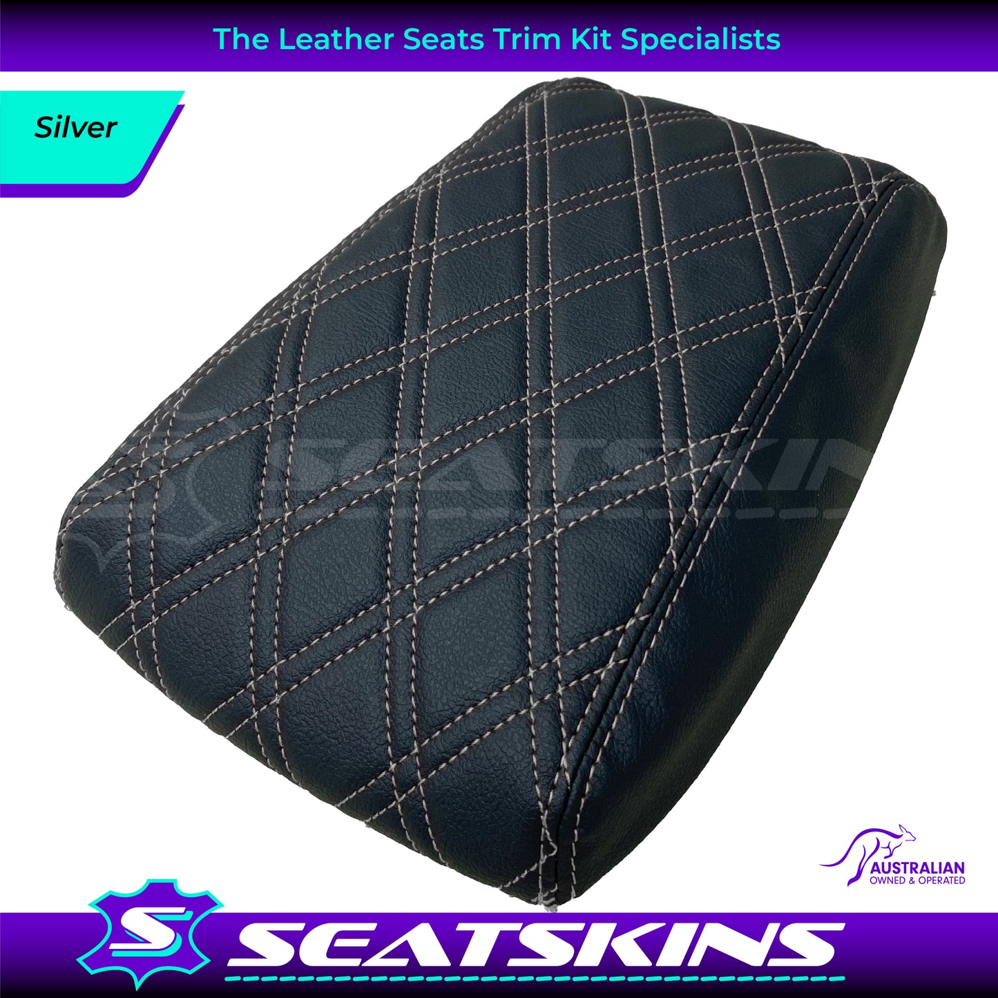 CUSTOM CONSOLE COVER TO FIT FORD BA BF TWIN DIAMOND STITCH CHOOSE COLOUR