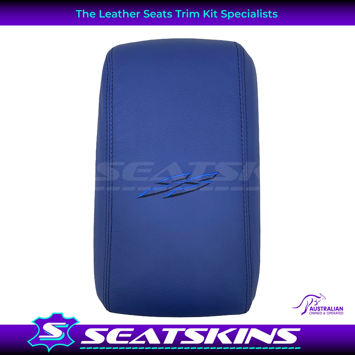 CONSOLE COVER LEATHER ARM REST LID COVER TO FIT VY / VZ HOLDEN SS BLUE