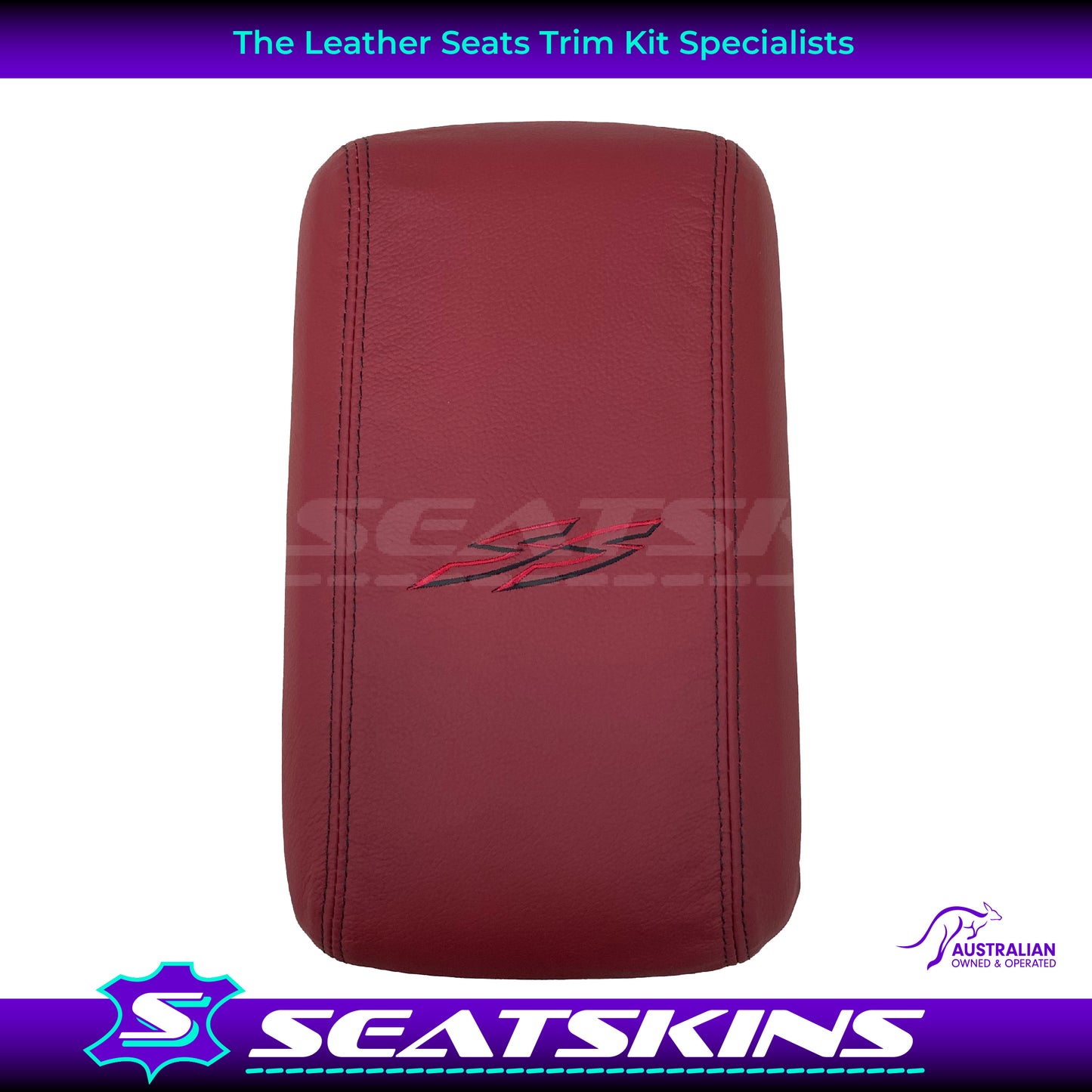 CONSOLE COVER LEATHER ARM REST LID COVER TO FIT VY / VZ HOLDEN SS RED HOT