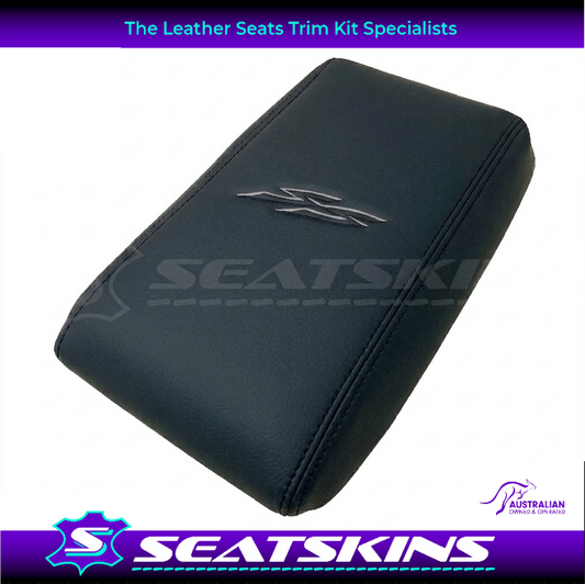 CONSOLE COVER ARM REST CUSTOM TO FIT HOLDEN VY VZ SS LOGO BLACK STITCH