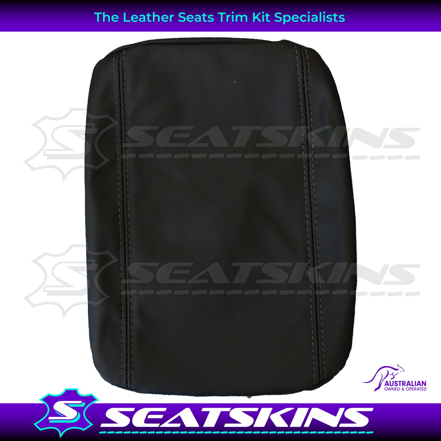CONSOLE COVER FOR VE/VF ONYX LOW SHAPE CHARCOAL STITCHING.NAPPA