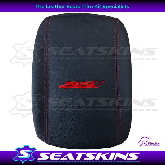 CONSOLE COVER FOR HOLDEN VE/VF ONYX BLACK LOW SHAPE RED SSV LOGO