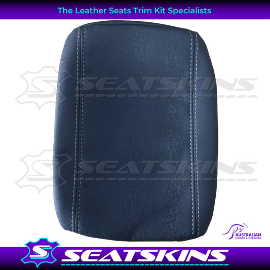 CONSOLE COVER FOR HOLDEN VE/VF ONYX BLACK LOW SHAPE SILVER TWIN NEEDLE STITCHING