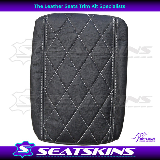 CONSOLE COVER FOR VE/VF LOW SHAPE ONYX WHITE DIAMOND STITCHING. LEATHER.