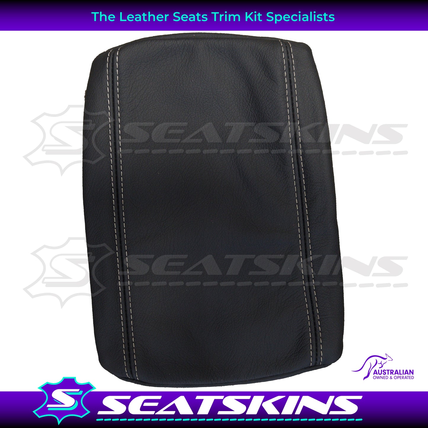 CONSOLE COVER FOR VE/VF LOW SHAPE ONYX WHITE TWIN NEEDLE STITCH. LEATHER.