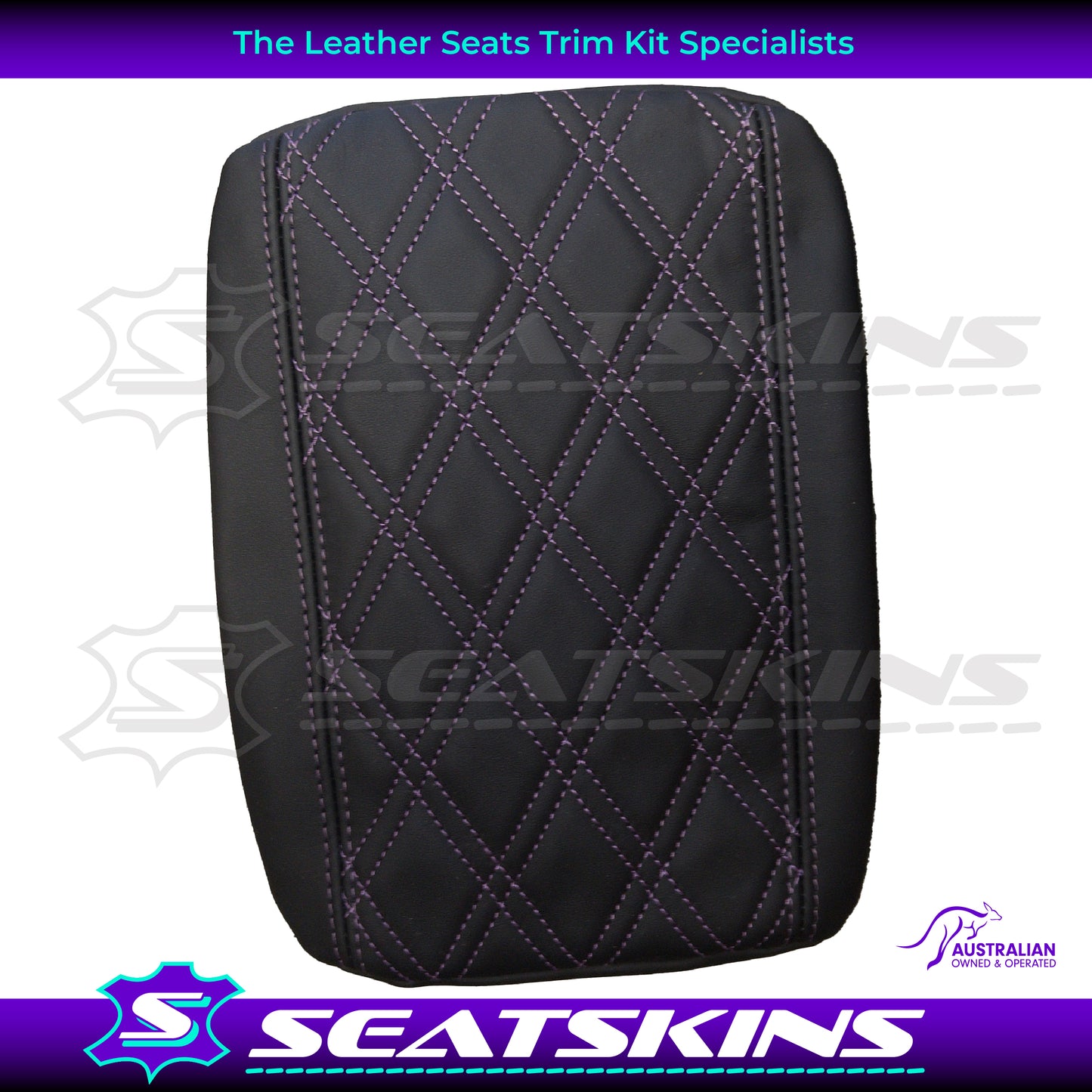 CONSOLE COVER FOR VE/VF LOW SHAPE ONYX PURPLE DOUBLE DIAMOND STITCHING. NAPPA.