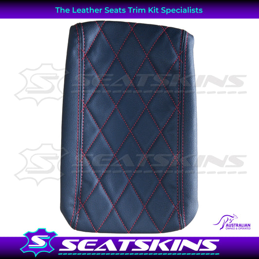 CONSOLE COVER FOR HOLDEN VY/VZ ANTHRACITE RED DIAMOND STITCH