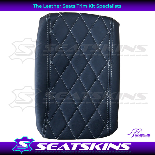 CONSOLE COVER FOR HOLDEN VY/VZ ANTHRACITE WHITE DIAMOND STITCH