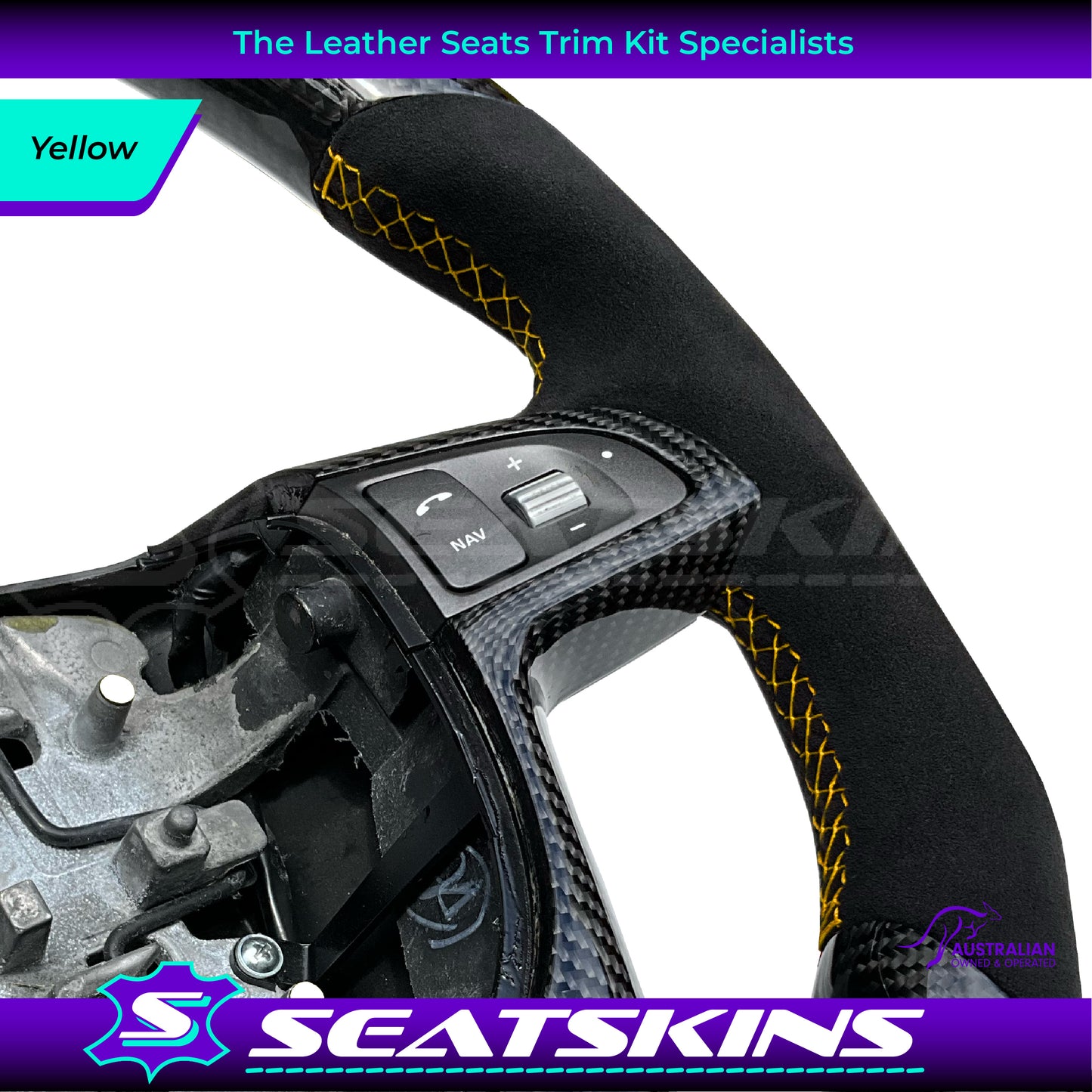 STEERING WHEEL TO FIT HOLDEN VE CARBON FIBRE LEATHER ALCANTARA CUSTOMISABLE HSV SSV