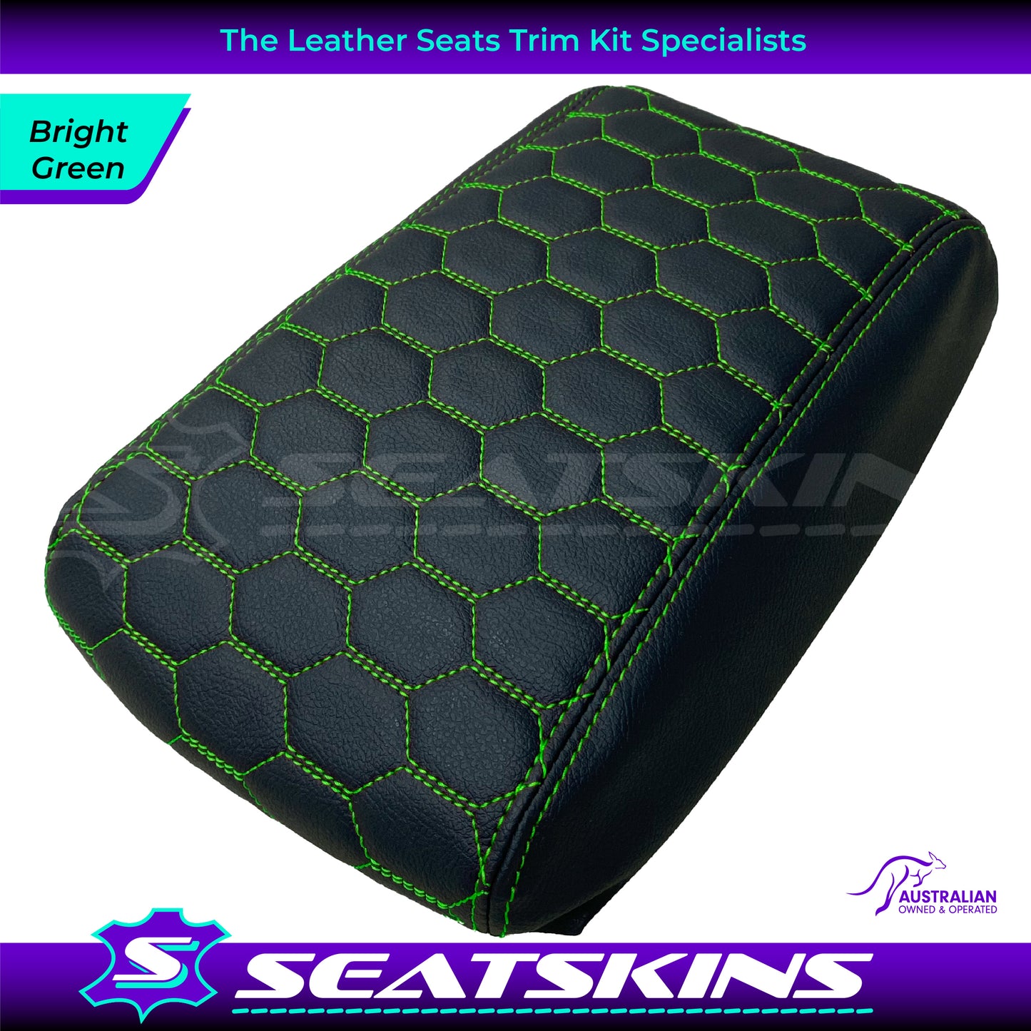 CUSTOM CONSOLE COVER TO FIT FORD BA BF HEXAGON STITCH CHOOSE COLOUR