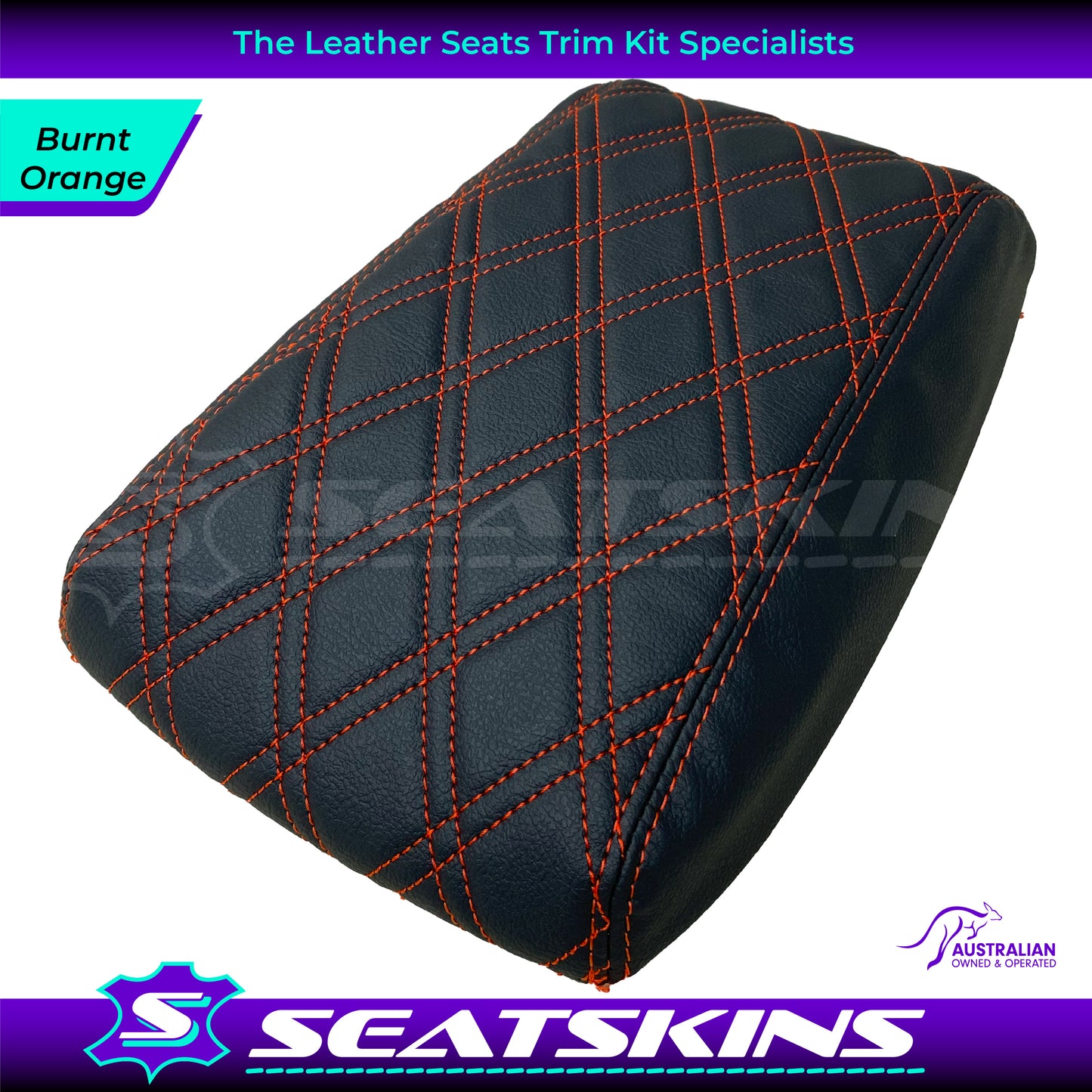 CUSTOM CONSOLE COVER TO FIT FORD BA BF TWIN DIAMOND STITCH CHOOSE COLOUR