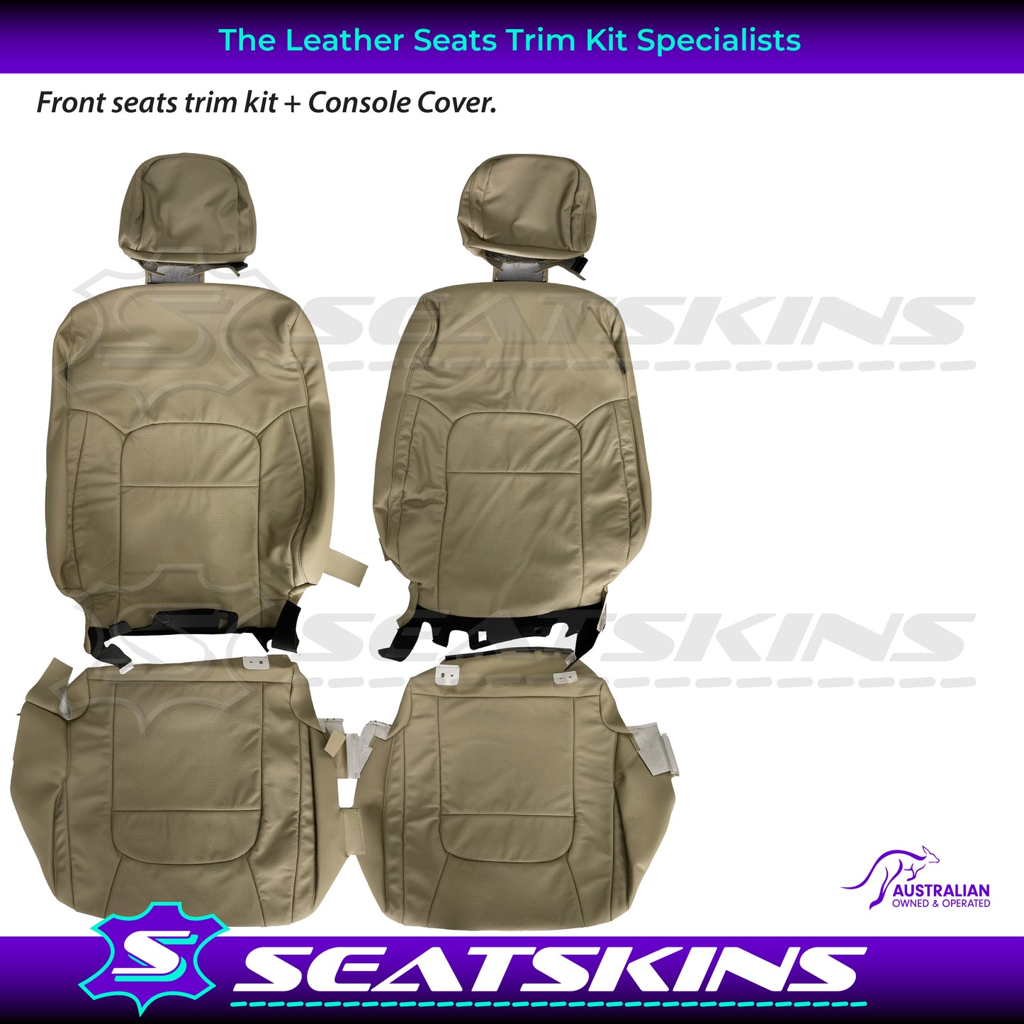 LEATHER SEATS TRIM KIT FOR TOYOTA LANDCRUISER 200 SERIES BEIGE 2 SEATS