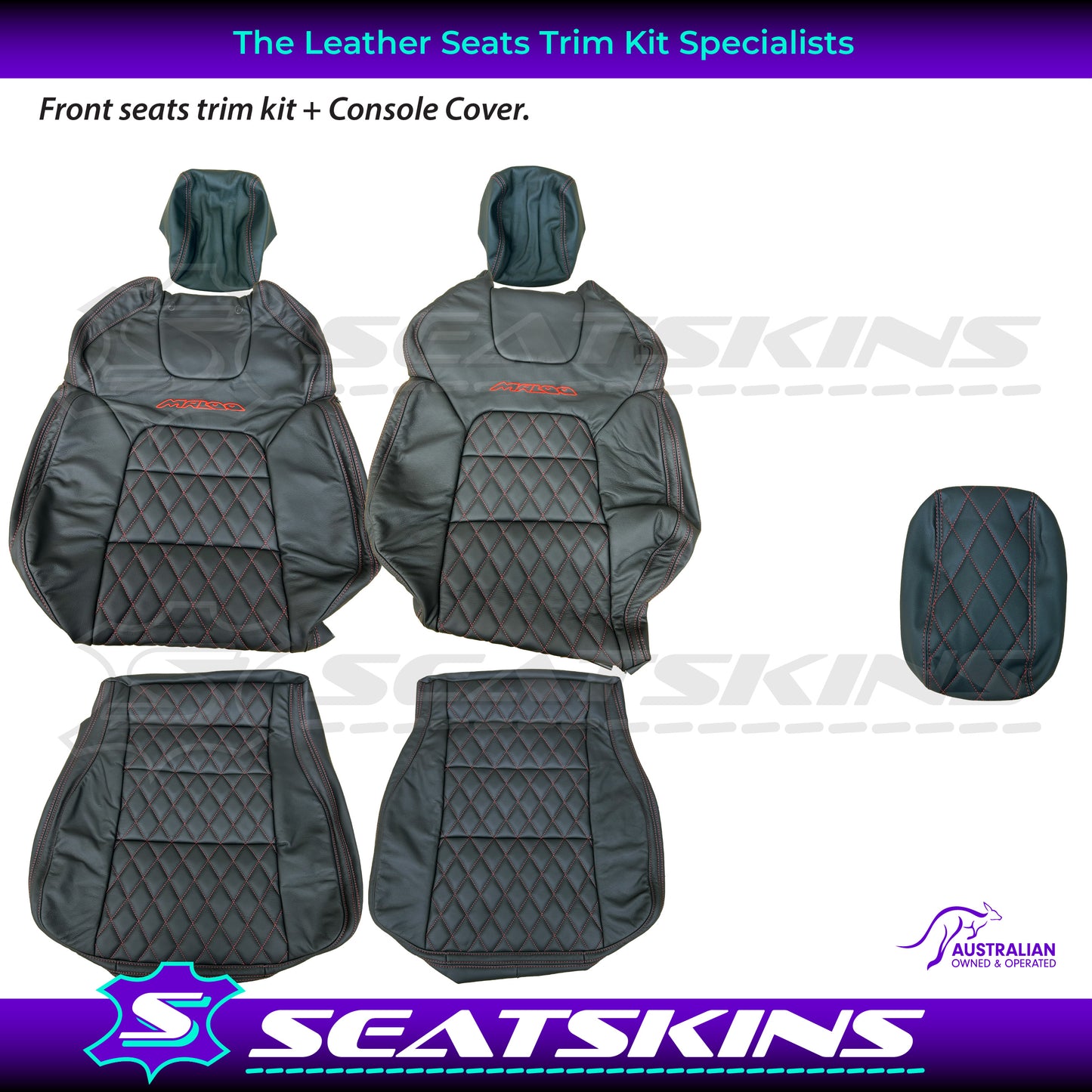 LEATHER SEATS TRIM KIT FOR VE GTS UTE MALOO DIAMOND STITCHING CHOOSE YOUR COLOUR