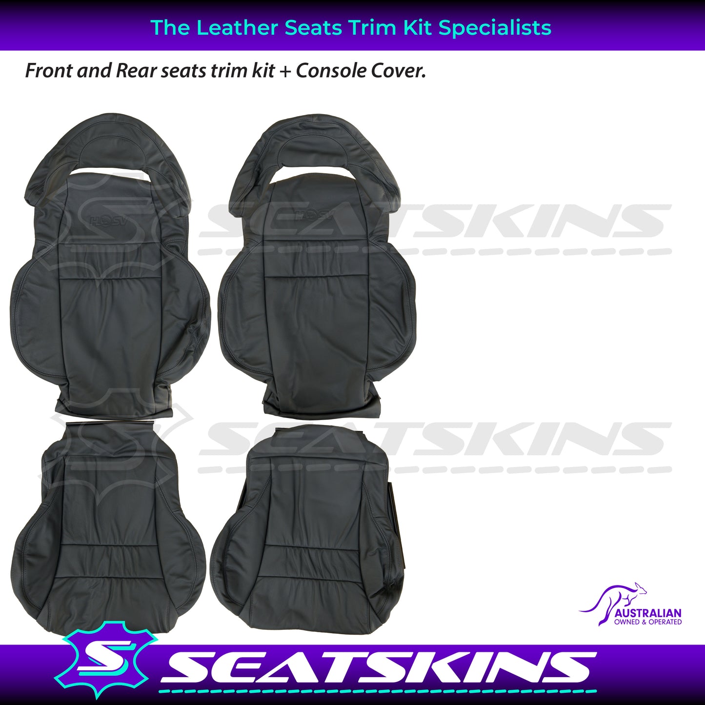 LEATHER SEATS TRIM KIT FOR HSV VT/VX COULSON SEDAN PEWTER GREY LEATHER