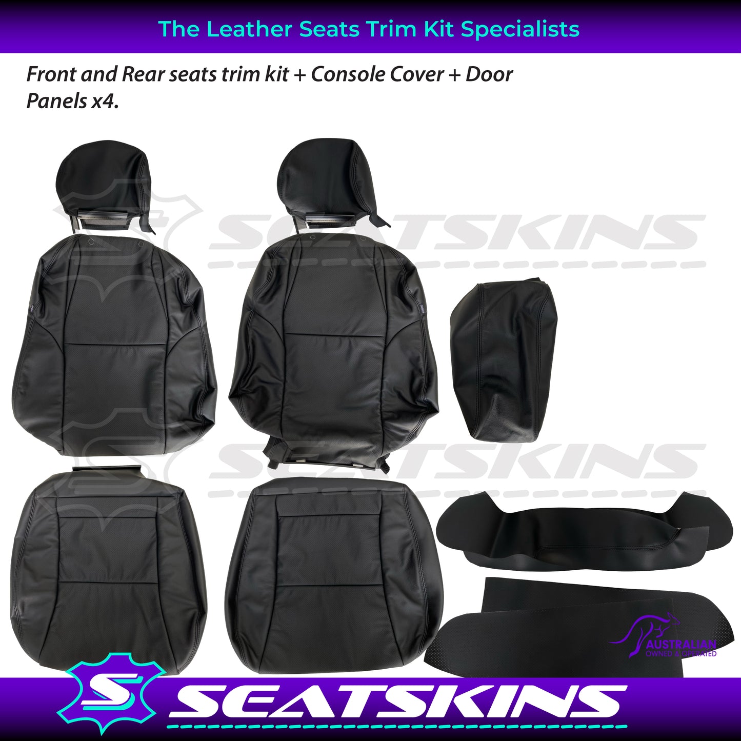 LEATHER SEATS TRIM KIT FOR HOLDEN MONARO VZ BLACK ANTHRACITE