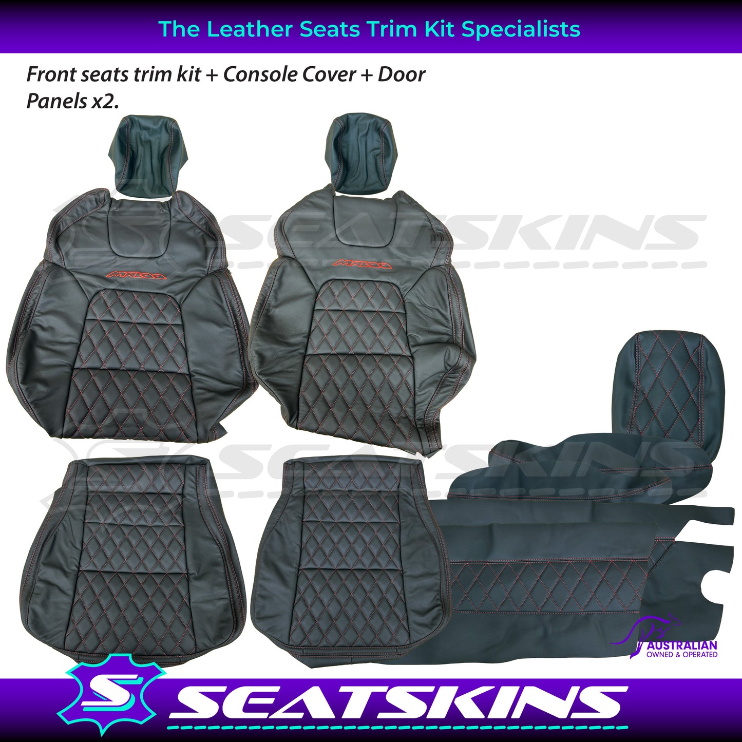 LEATHER SEATS TRIM KIT FOR VE GTS UTE MALOO DIAMOND STITCHING CHOOSE YOUR COLOUR