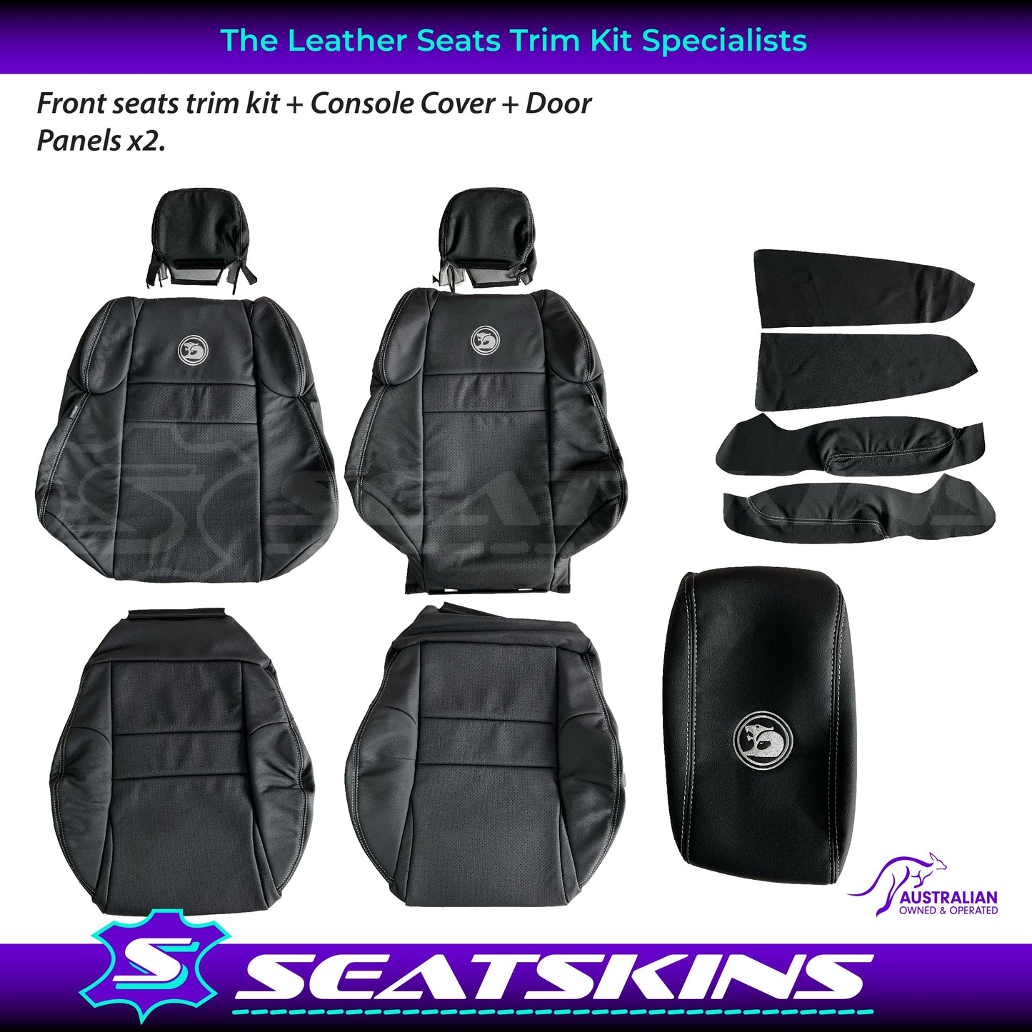 LEATHER SEATS TRIM KIT FOR VZ HSV HOLDEN MALOO R8 UTE 2 SEAT ANTHRACITE