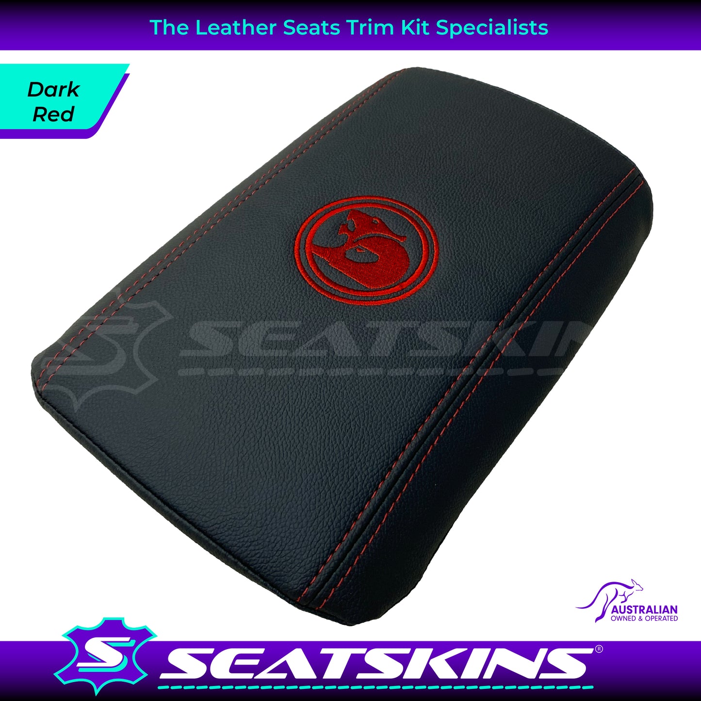 CONSOLE COVER ARM REST CUSTOM TO FIT HOLDEN VE VF LOW SHAPE HSV LOGO CHOOSE COLOUR