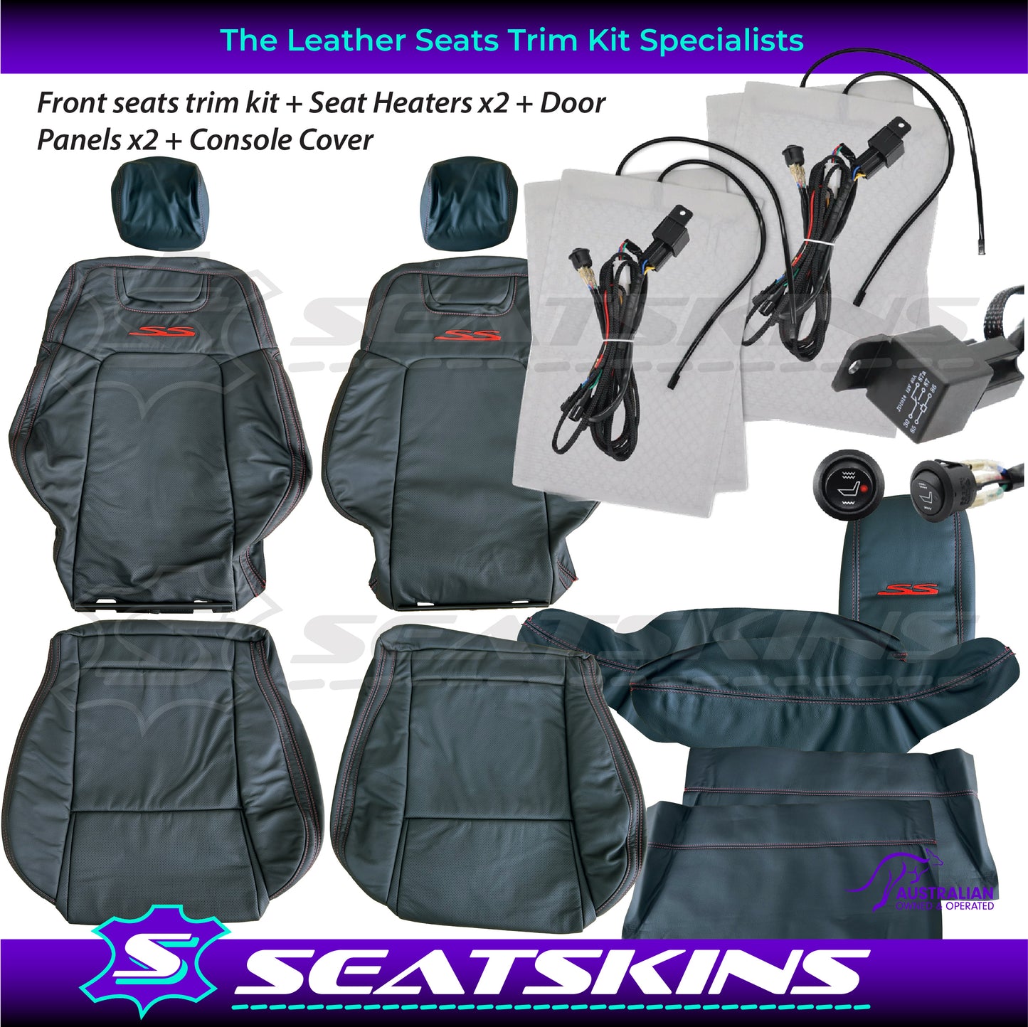 LEATHER SEATS TRIM KIT FOR VE SS UTE CHOOSE YOUR COLOUR