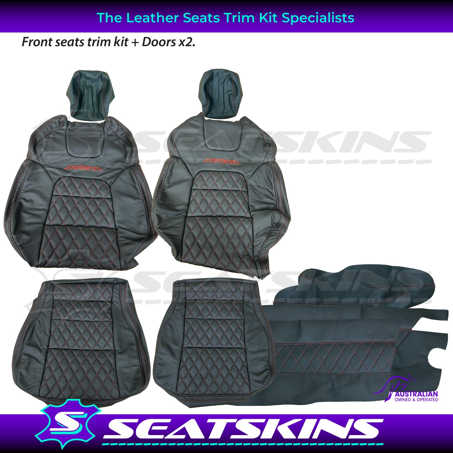 LEATHER SEATS TRIM KIT FOR VE GTS UTE MALOO DIAMOND STITCHING CHOOSE YOUR COLOUR