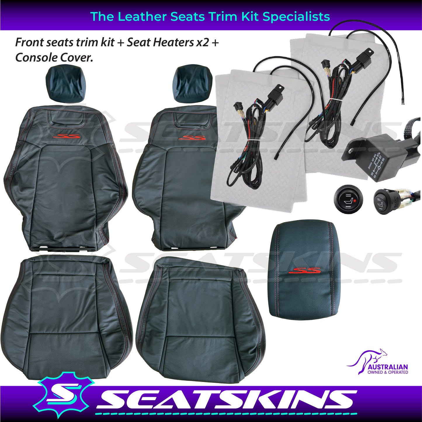 LEATHER SEATS TRIM KIT FOR VE SS UTE CHOOSE YOUR COLOUR