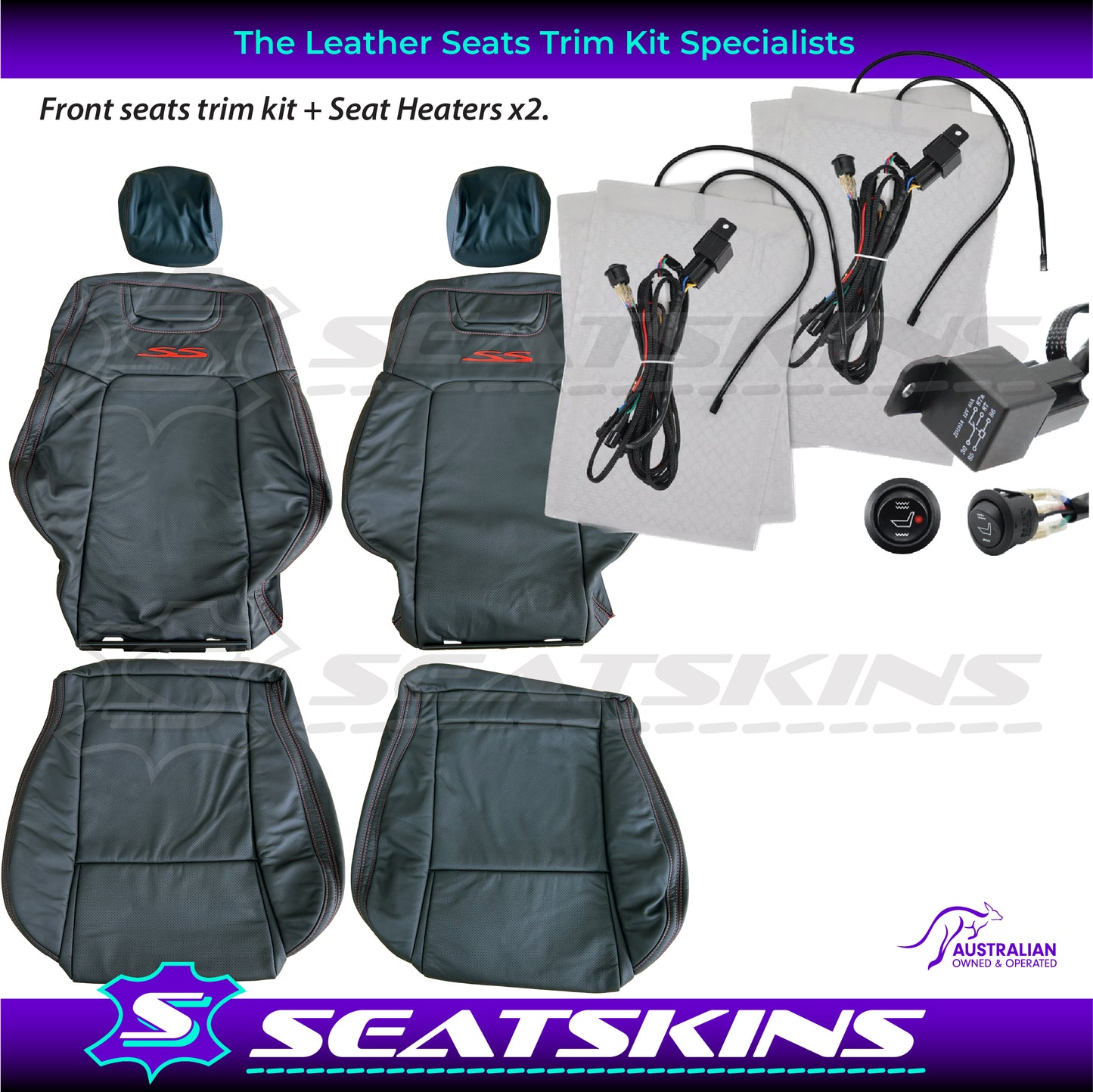 LEATHER SEATS TRIM KIT FOR VE SS UTE CHOOSE YOUR COLOUR