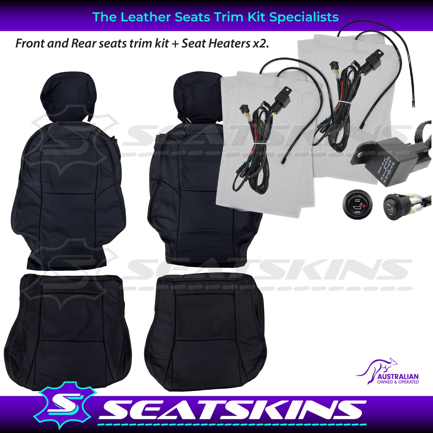 LEATHER SEATS TRIM KIT FOR VX/VY MONARO COUPE ANTHRACITE