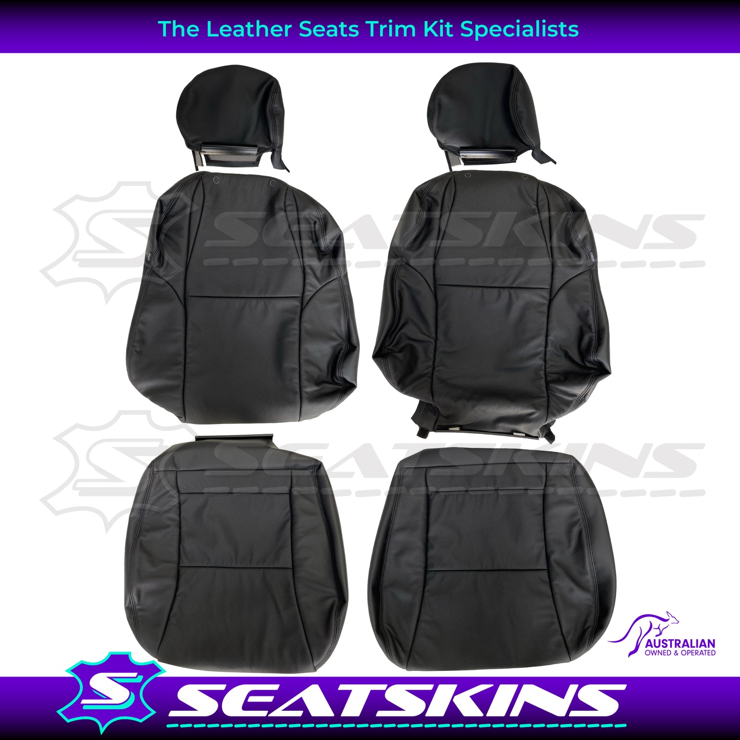 LEATHER SEATS TRIM KIT FOR HOLDEN MONARO VZ BLACK ANTHRACITE