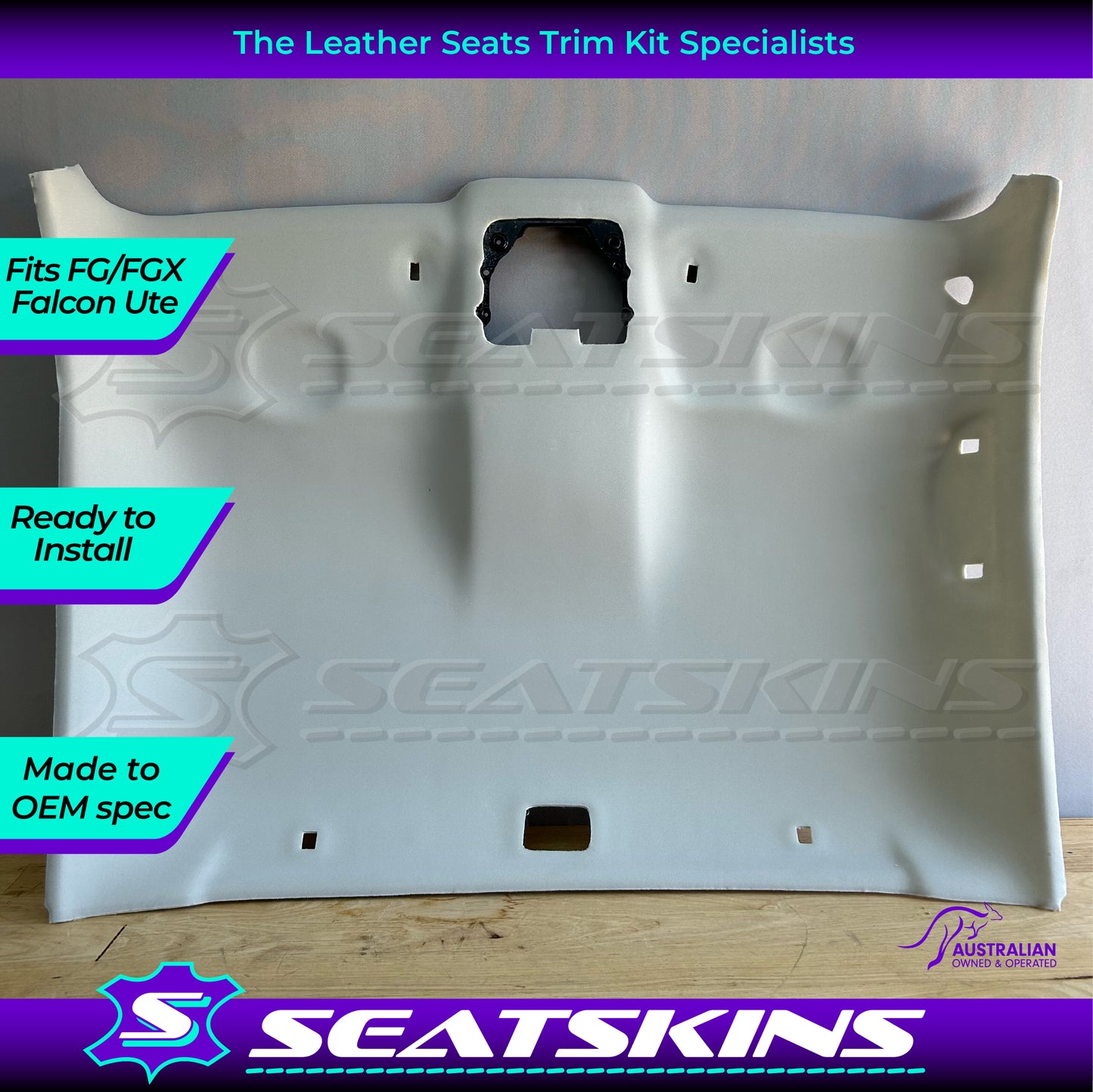 HEAD LINING ROOF LINING BOARD TO FIT FORD FG FGX UTE TRIMMED IN BEIGE FABRIC
