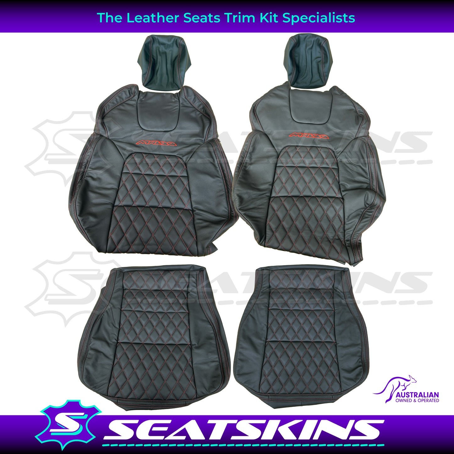 LEATHER SEATS TRIM KIT FOR VE GTS UTE MALOO DIAMOND STITCHING CHOOSE YOUR COLOUR
