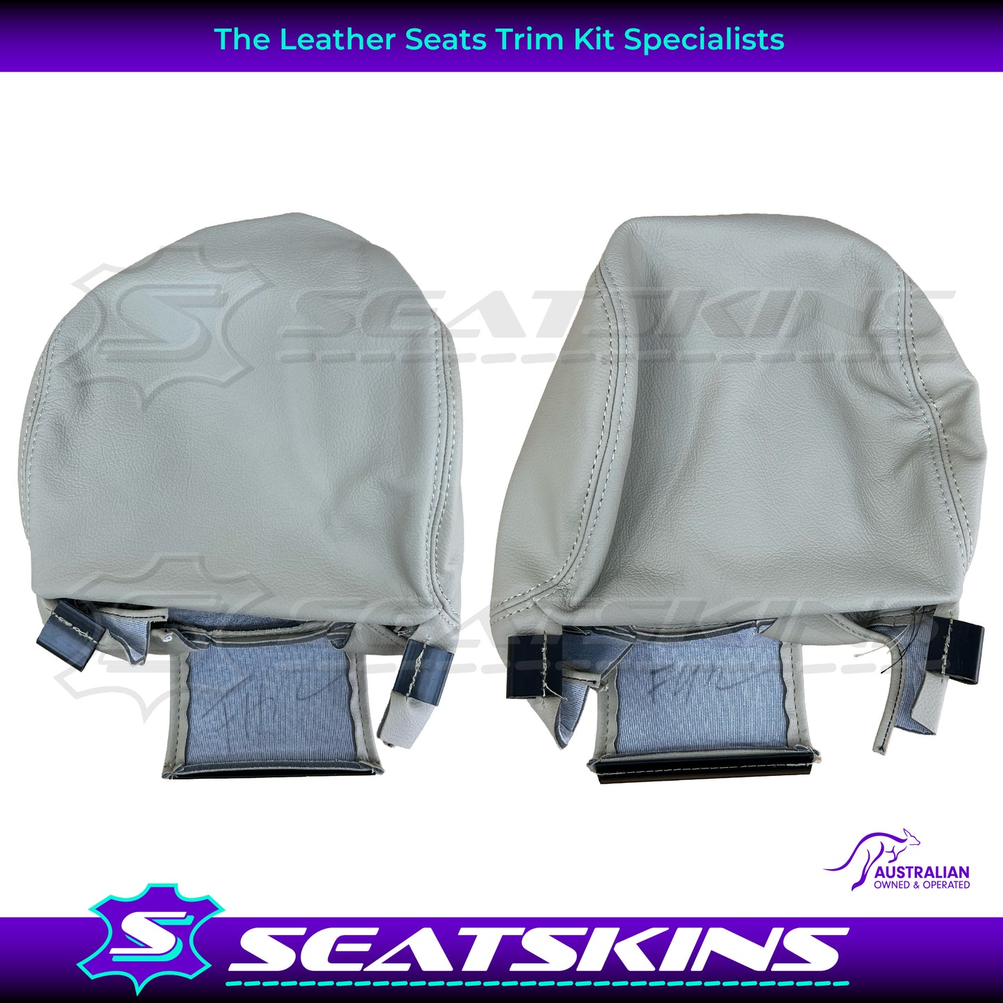 LEATHER SEATS TRIM KIT FOR TOYOTA 100 SERIES LIGHT BEIGE 2 FRONT SEATS GX/GXL