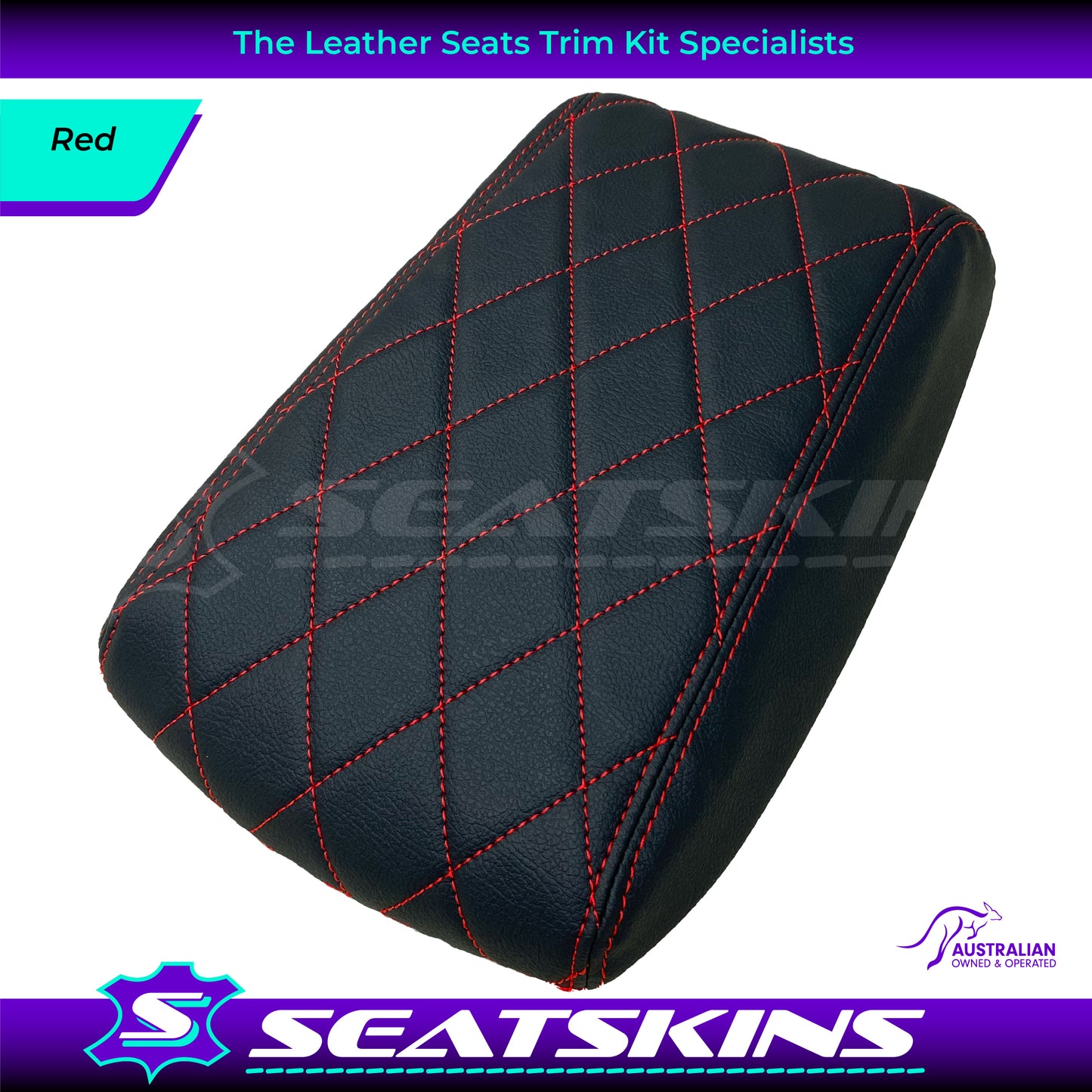 CONSOLE COVER ARM REST CUSTOM TO FIT FORD BA BF DIAMOND STITCH CHOOSE COLOUR