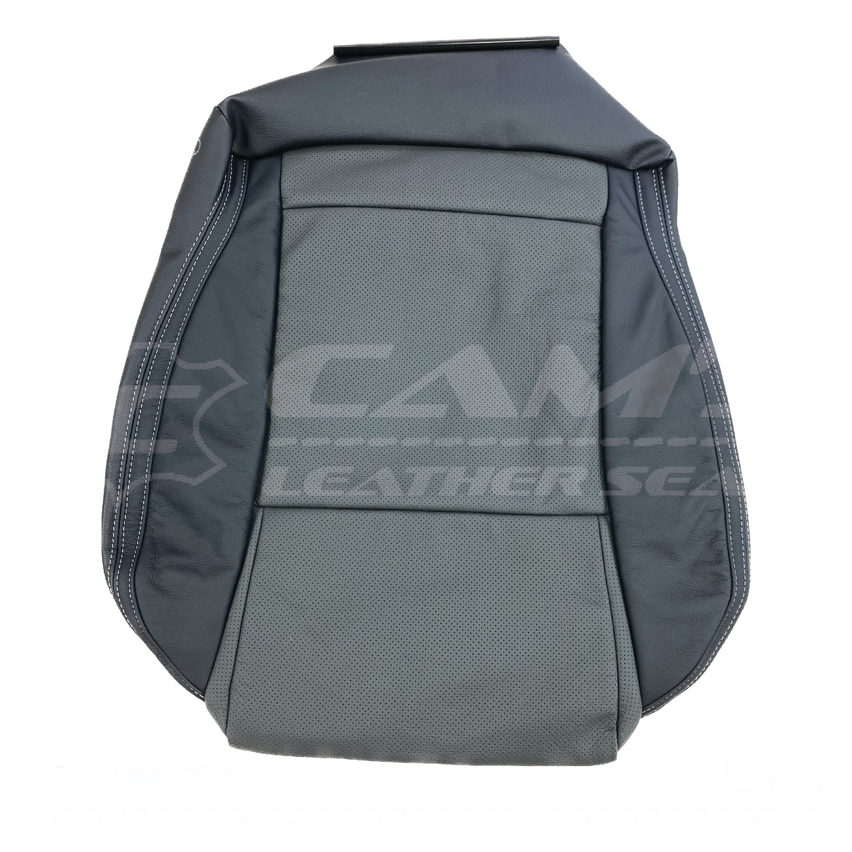 LEATHER TRIM FOR HOLDEN FRONT SEAT BASE VE SS SSV ONYX & GREY SILVER STITCH