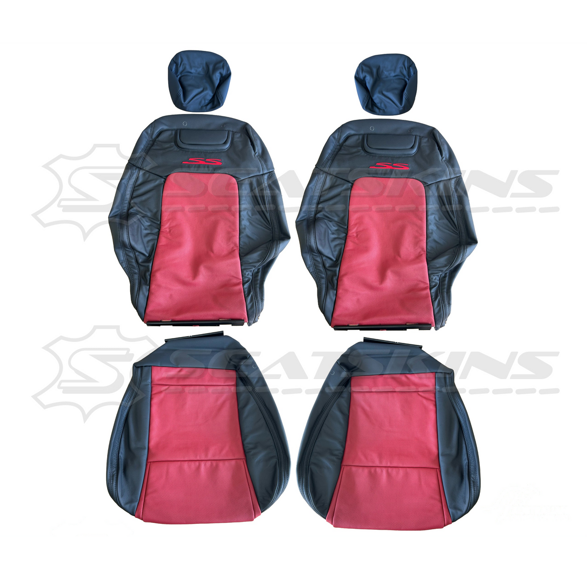 LEATHER SEATS TRIM KIT FOR VE SS 5 SEATS FRONT AND REAR SEATS ONYX & RED HOT INSERTS