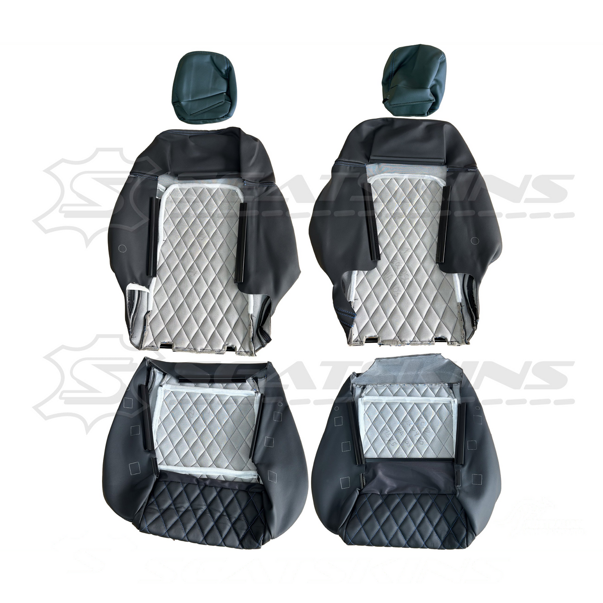 LEATHER SEATS TRIM KIT FOR HOLDEN VE SSV UTE PURPLE DIAMOND STITCH SSV LOGO