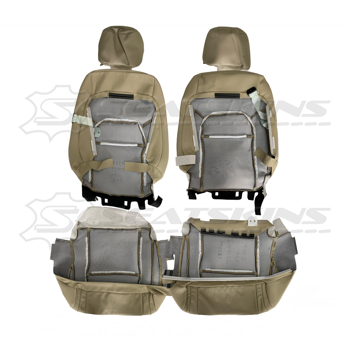 Replacement leather seat trim kit for TOYOTA LANDCRUISER 200 series beige 2 seats – product view 10