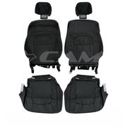 LEATHER SEATS TRIM KIT SKINS FOR TOYOTA LANDCRUISER 200 SERIES VX OR SAHARA 2 SEATS BLACK