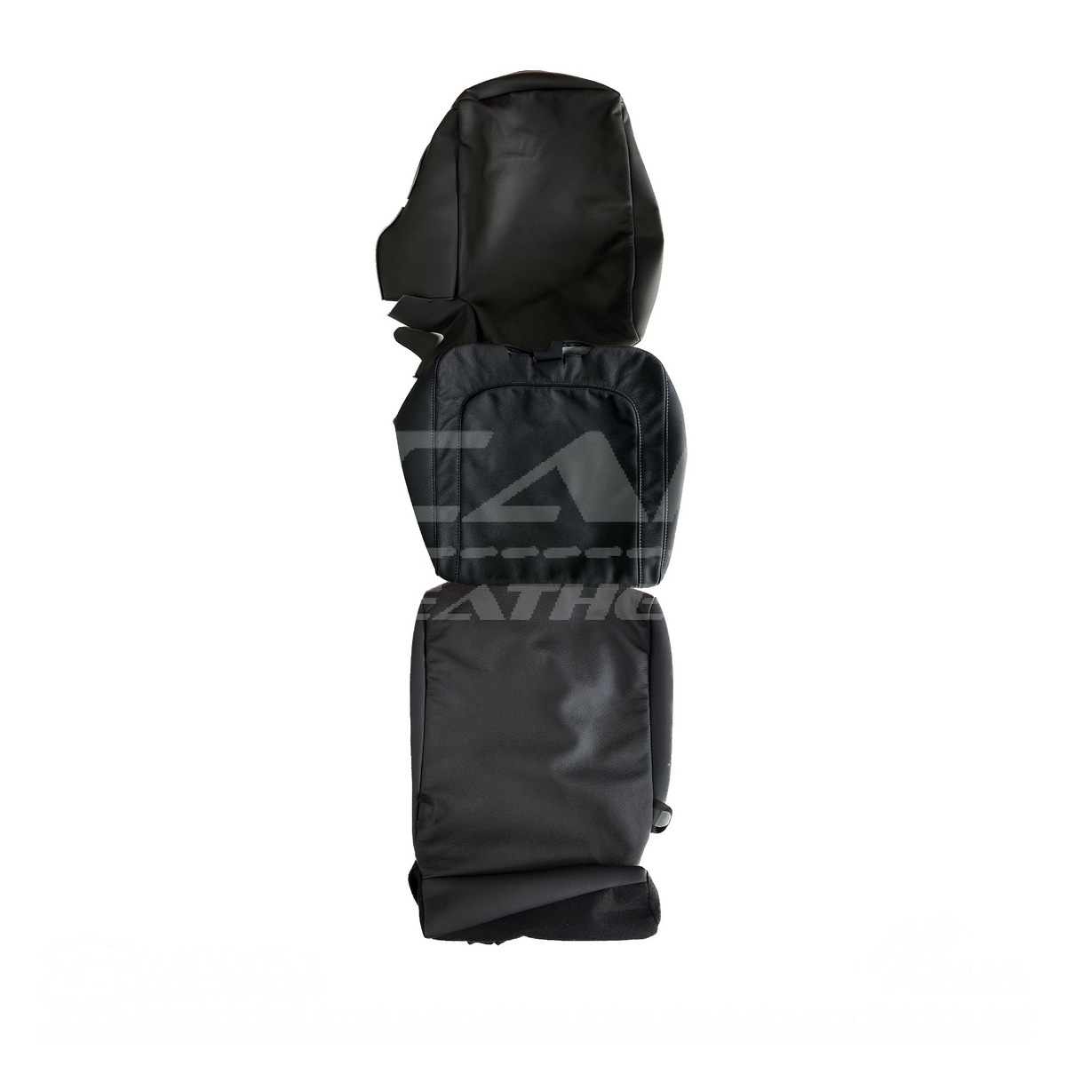 LEATHER SEATS TRIM KIT SKINS FOR RAM CLASSIC DS 1500 BLACK WITH BLUE STITCH & LOGOS
