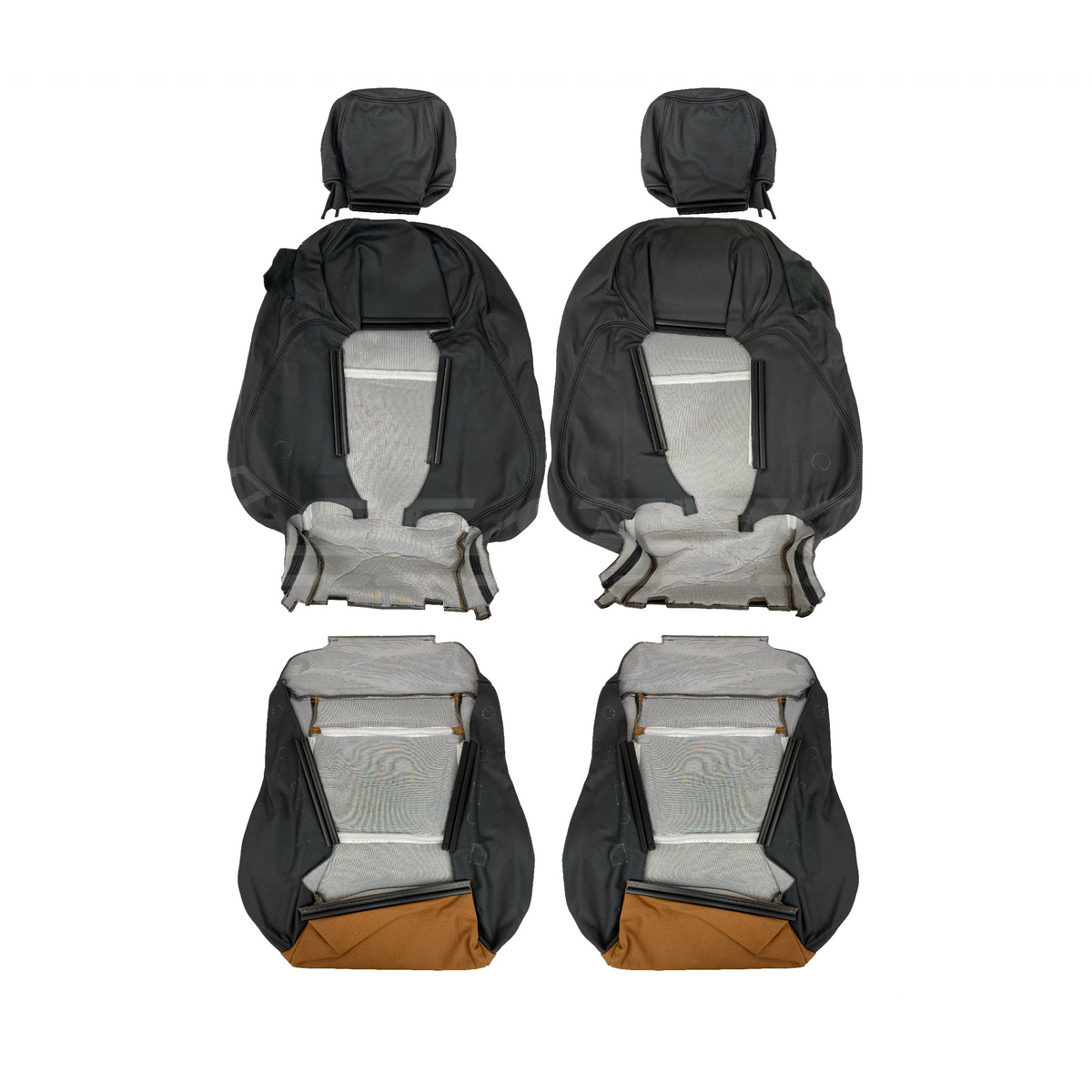 LEATHER SEATS TRIM KIT SKINS FOR HOLDEN VZ MONARO CV8-Z ANTHRACITE / TAN CV8Z