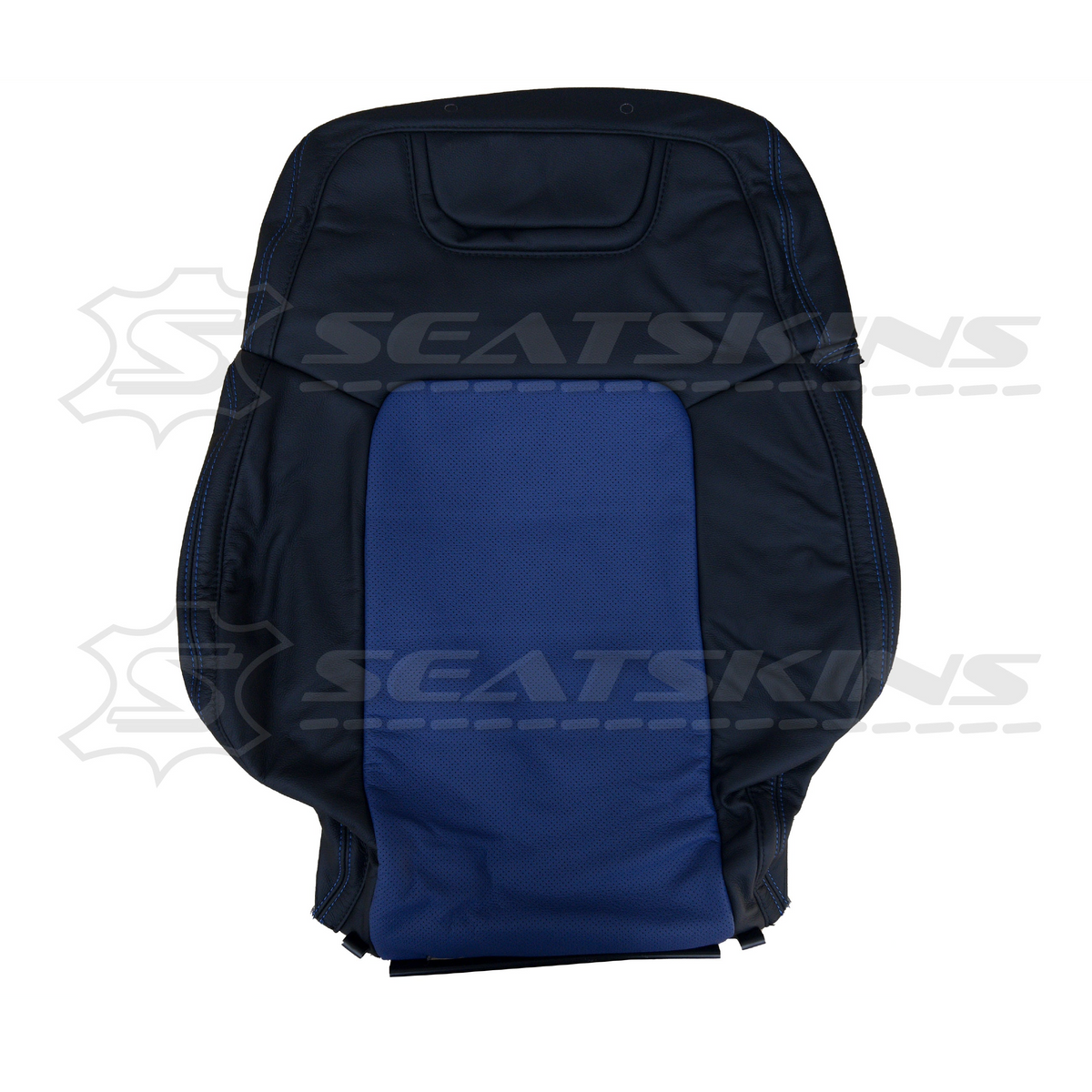 LEATHER SEATS TRIM KIT FOR HOLDEN VE CLUBSPORT 2 SEATS BLUE INSERTS BLUE STITCHING