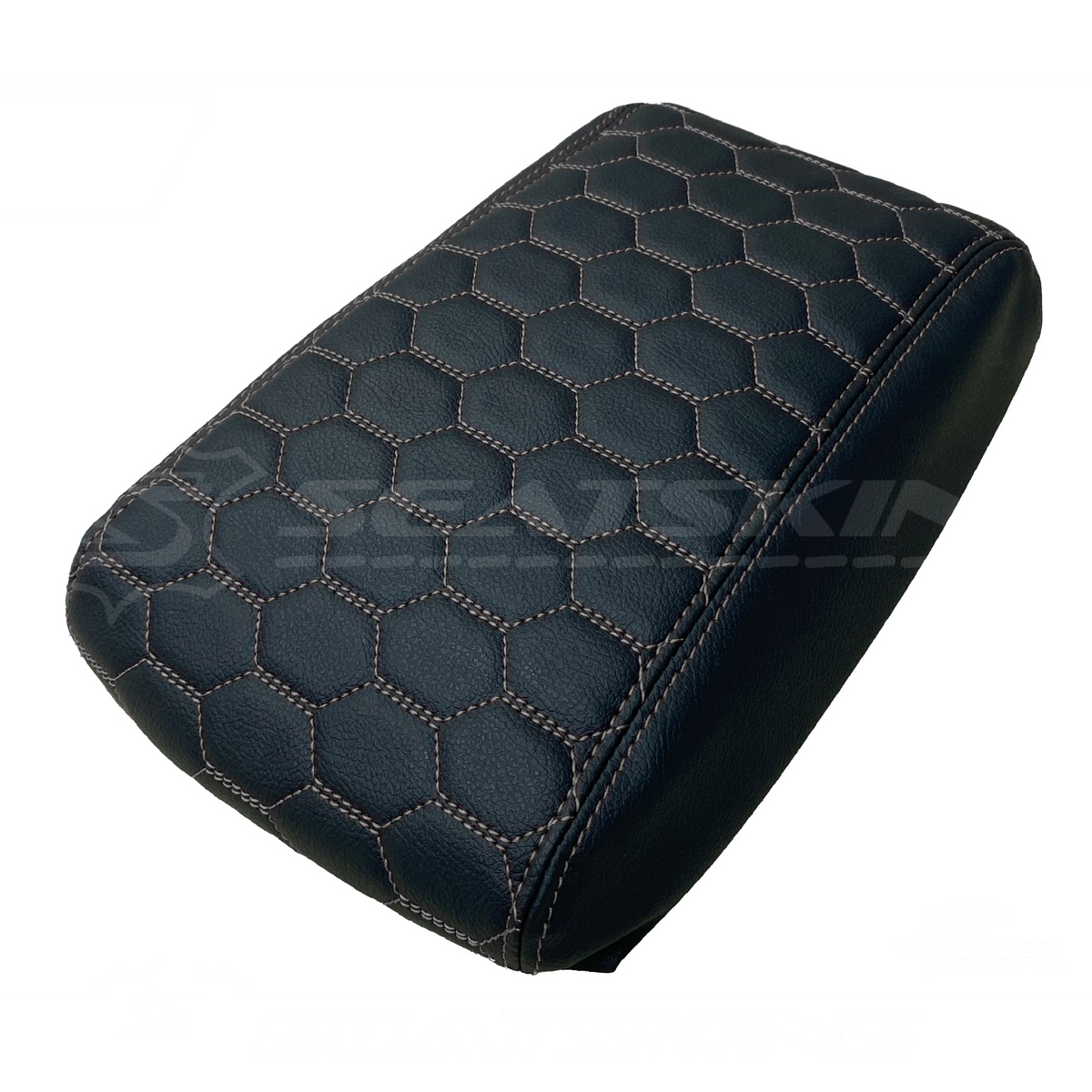 Console armrest cover custom to fit FORD ba bf hexagon stitch choose colour – product view 15