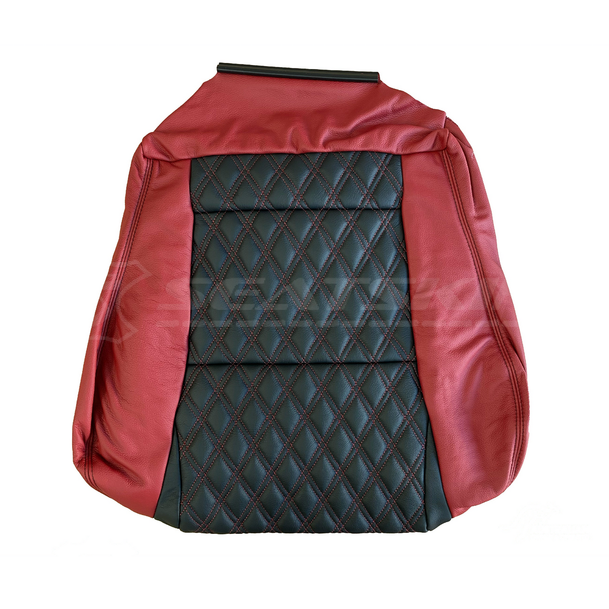 LEATHER SEATS TRIM KIT FOR VY/VZ SS UTE 2 FRONT SEATS RED/BLACK DIAMOND STITCH