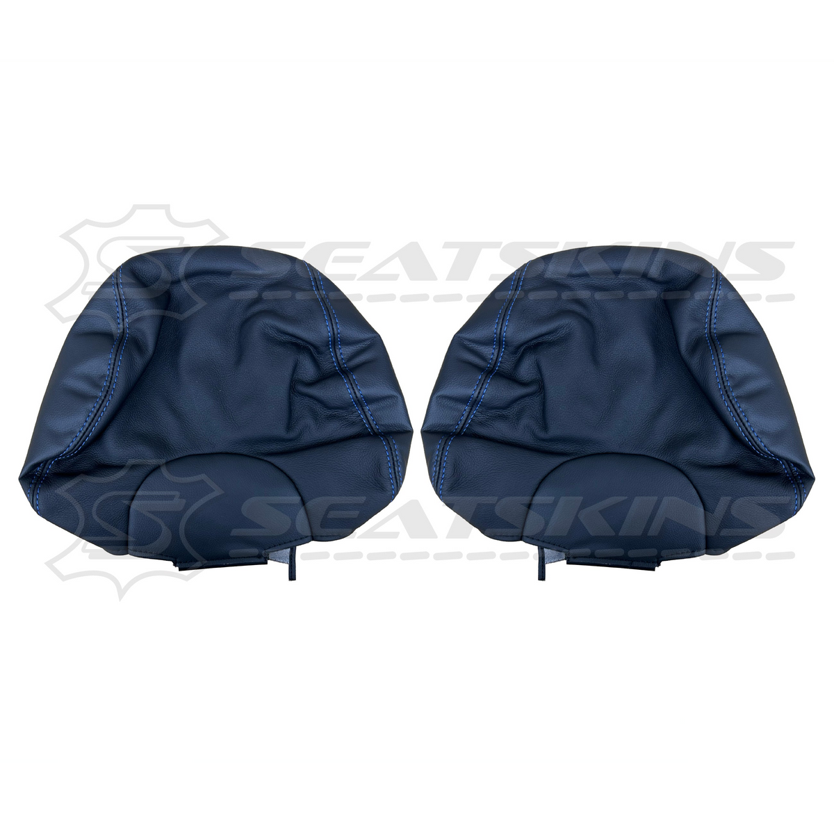 LEATHER SEATS TRIM KIT SKINS FOR FORD BA/BF FALCON FRONT 2 SEATS BLUE XR LOGO BLUE INSERTS