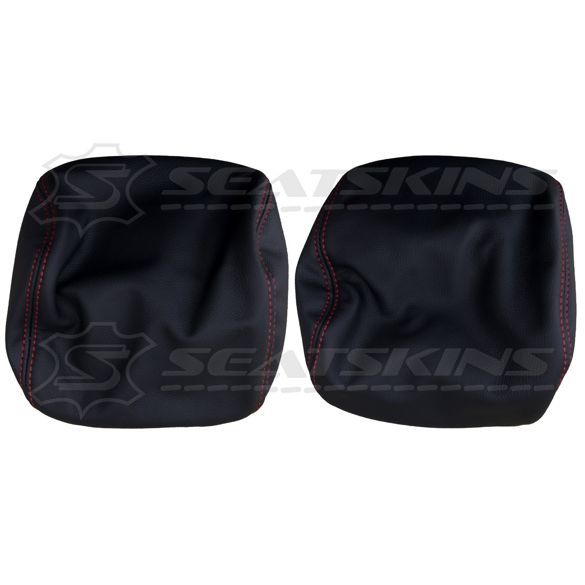 Replacement leather seat trim kit for HOLDEN VE SS ute onyx red special stitch inserts – product view 5