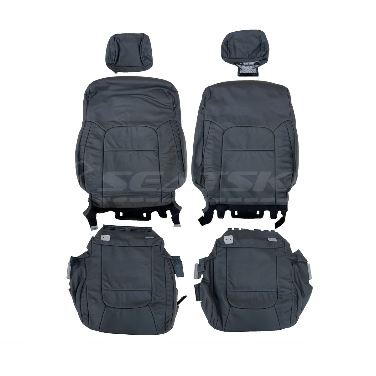 LEATHER SEATS TRIM KIT SKINS FOR TOYOTA LANDCRUISER 200 SERIES GXL 5 SEATS GREY
