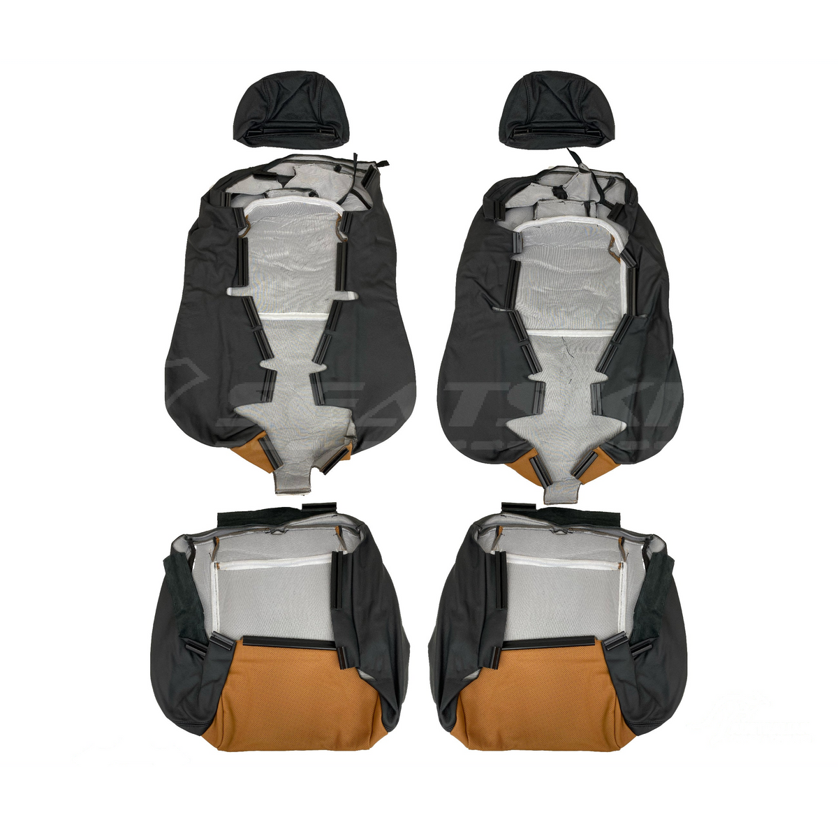 LEATHER SEATS TRIM KIT SKINS FOR HOLDEN VZ MONARO CV8-Z ANTHRACITE / TAN CV8Z