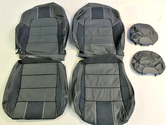 Replacement leather seat trim kit for FORD FG XR 5 seats black